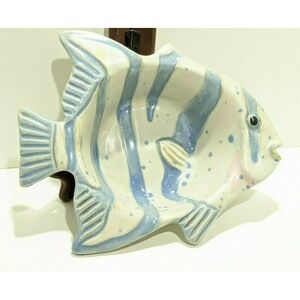 Tom Chamberlain Fish Pottery Bowl Blues Greys 7.5 x 6.5 x 2" NOTES